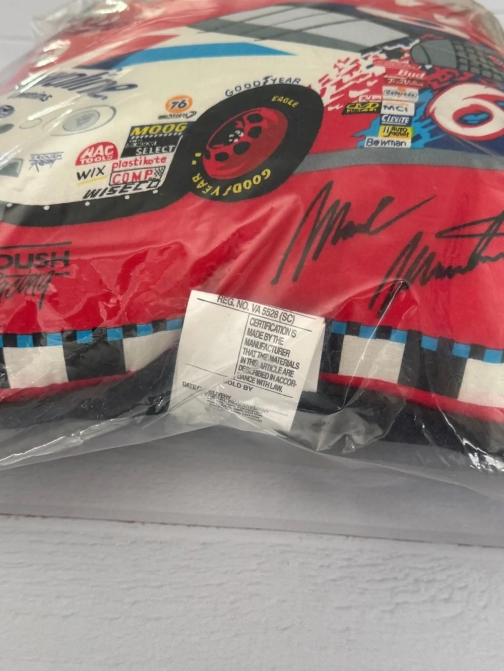 Vintage NASCAR Mark Martin #6 Valvoline Cummins Decorative Pillow Sealed NIP